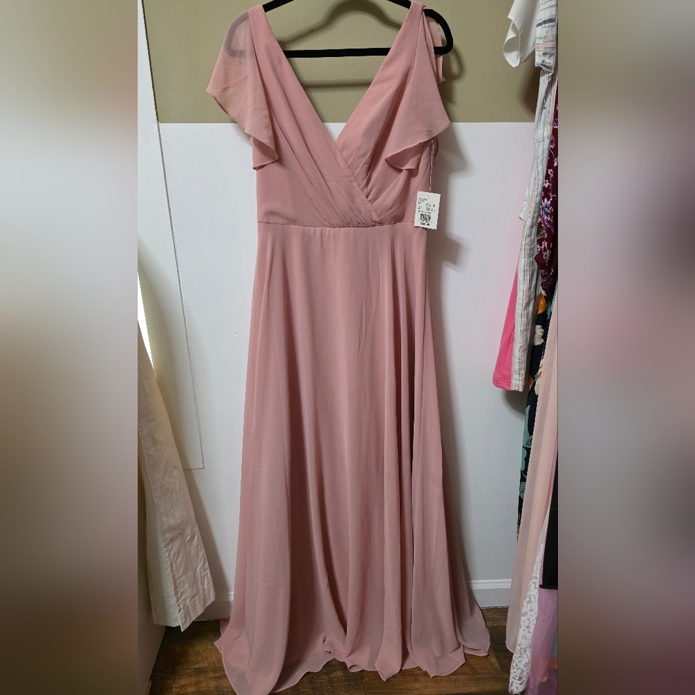 Celebrate by David’s Bridal Pink Maxi Dress – Size 10 (NWT)
